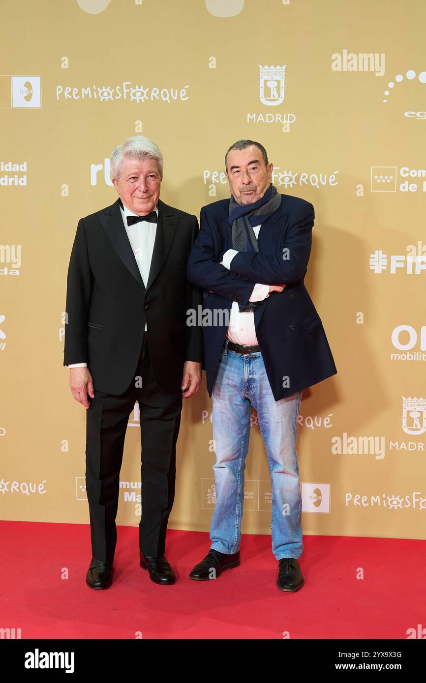 Madrid. Spagna. 20241214, Enrique Cerezo, Jose Luis Garci partecipa al 30° Premio Jose Maria Forque - Red Carpet al Palacio Municipal IFEMA il 14 dicembre 2024 a Madrid, Spagna Credit: MPG/Alamy Live News Foto Stock