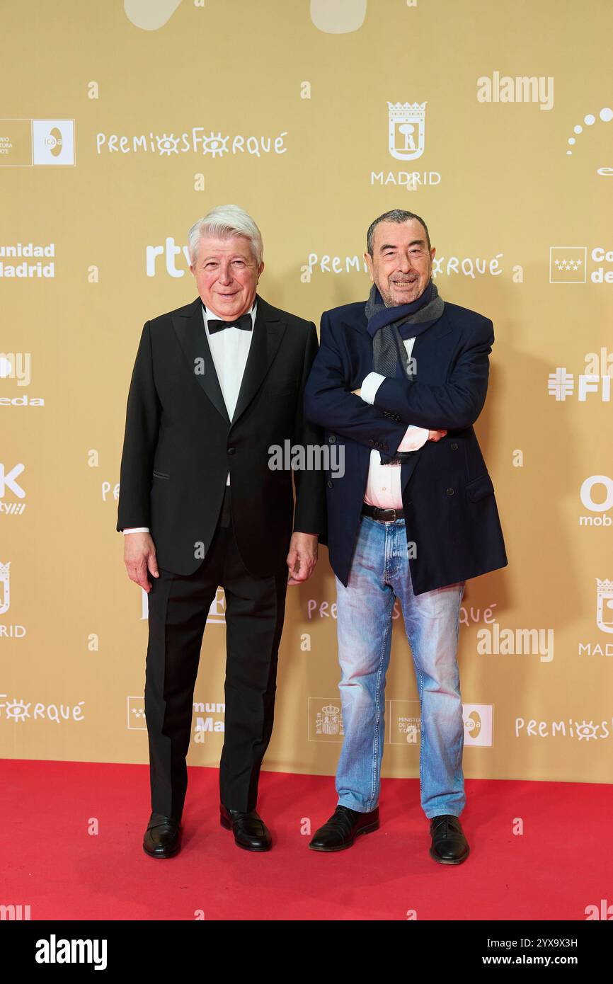 Madrid. Spagna. 20241214, Enrique Cerezo, Jose Luis Garci partecipa al 30° Premio Jose Maria Forque - Red Carpet al Palacio Municipal IFEMA il 14 dicembre 2024 a Madrid, Spagna Credit: MPG/Alamy Live News Foto Stock