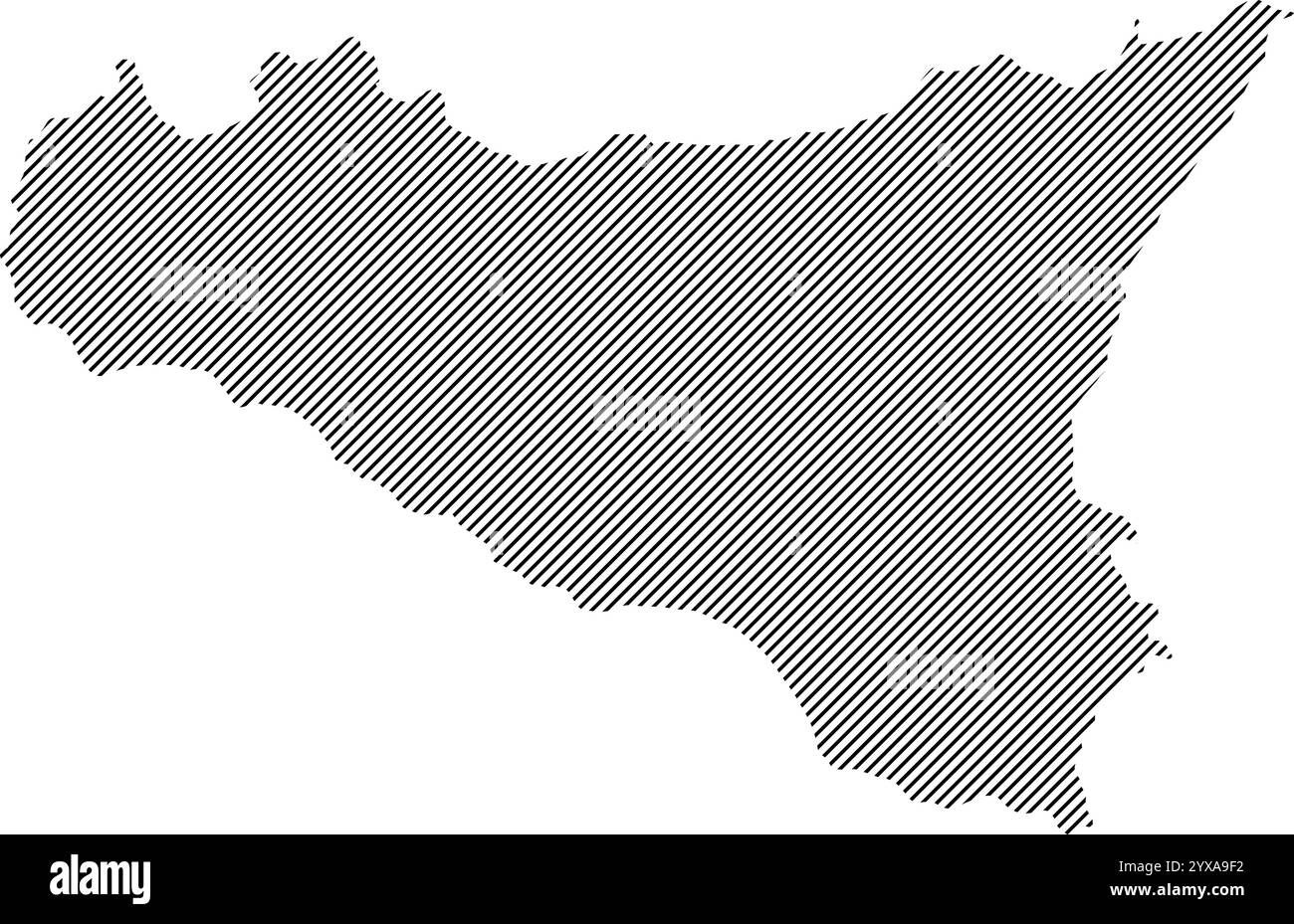 icona della mappa dell'isola di sicilia disegno illustrativo Illustrazione Vettoriale