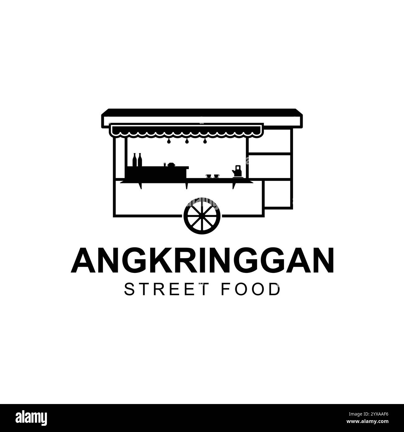 indonesiano street food tradizionale negozio menu negozio gusto logo vettore design Illustrazione Vettoriale