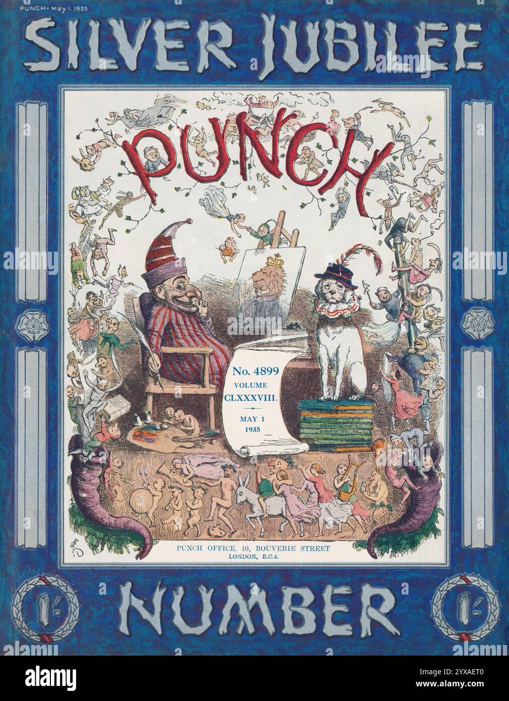 Copertina della rivista d'epoca del 1935 di Punch per il giubileo d'argento di Re Giorgio V.. Foto Stock