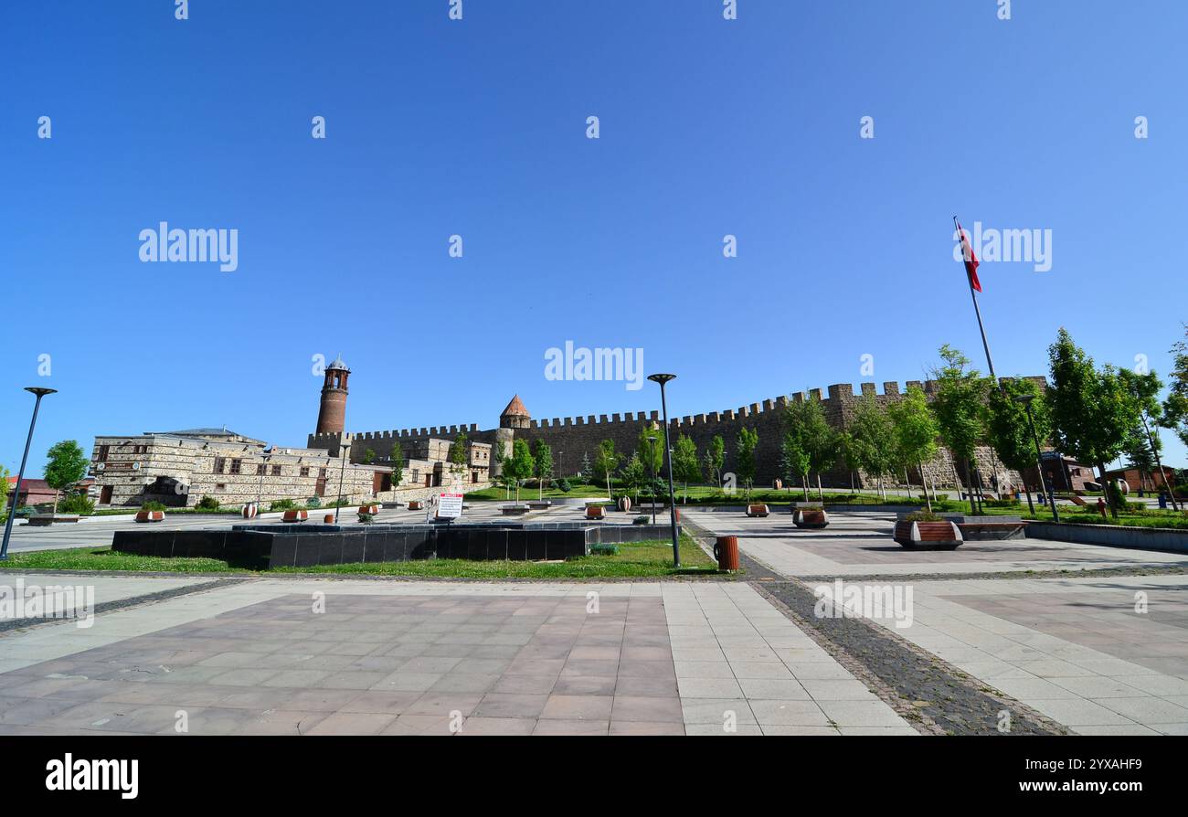 Vista dal castello di Erzurum a Erzurum, Turchia Foto Stock