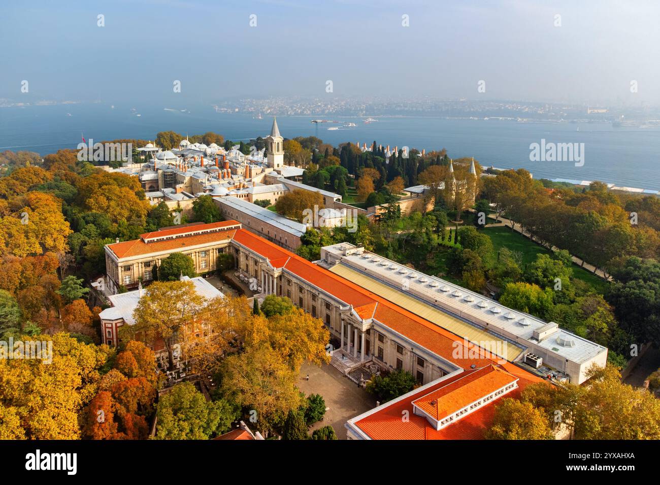 Splendida vista aerea del Palazzo Topkapi a Istanbul, Turchia Foto Stock