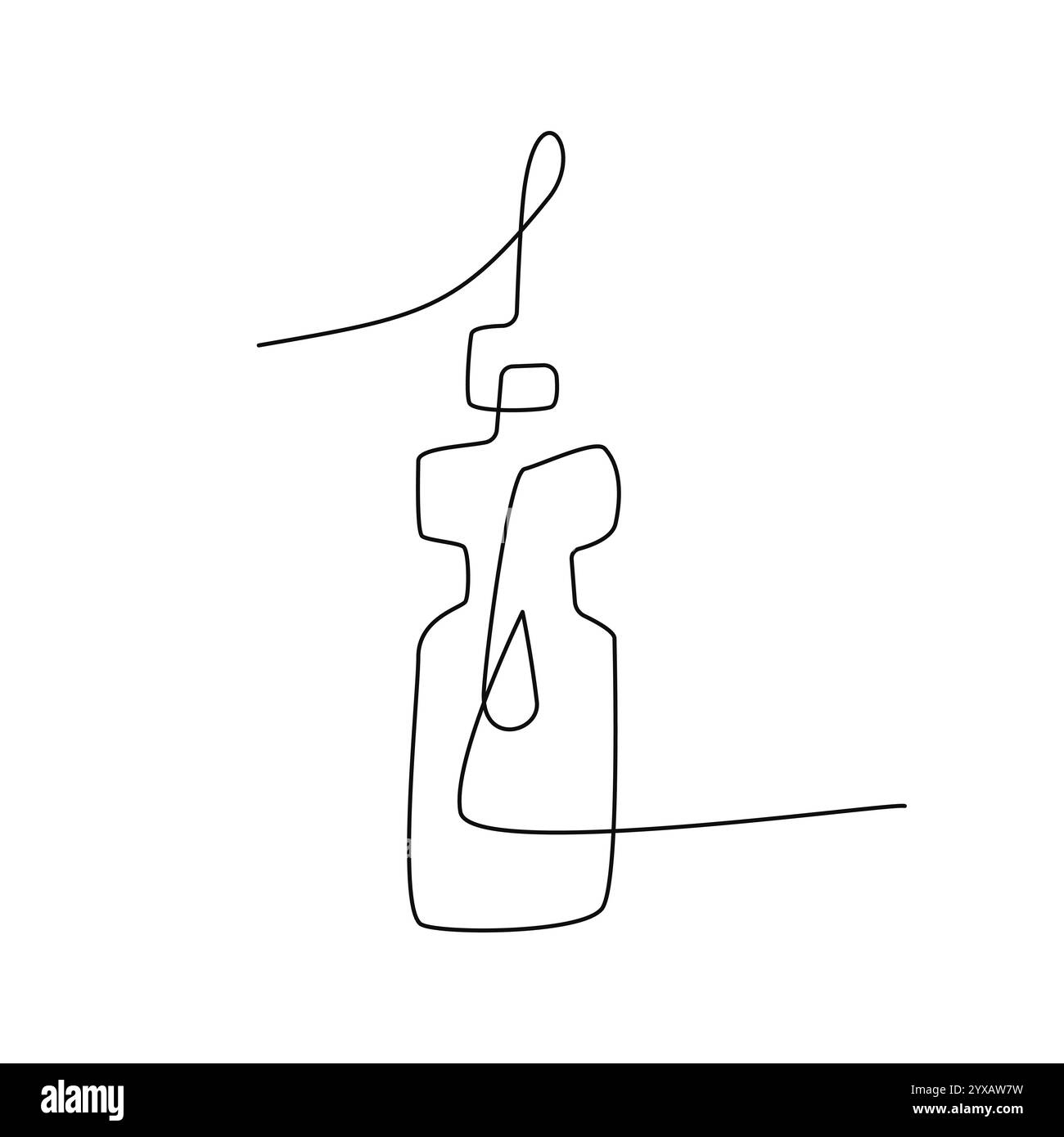 Bottiglia sportiva un disegno a linea singola Illustrazione Vettoriale