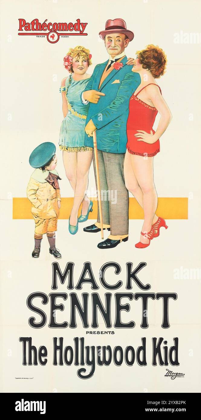 Mack Sennett presenta il poster del film d'epoca Hollywood Kid (Pathé, 1924) Foto Stock
