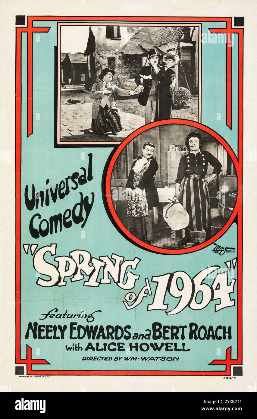 Primavera del 1964 (commedia universale, 1924) Neely Edwards e Bert Roach, Alice Howell - film silenzioso - poster del vecchio film Foto Stock
