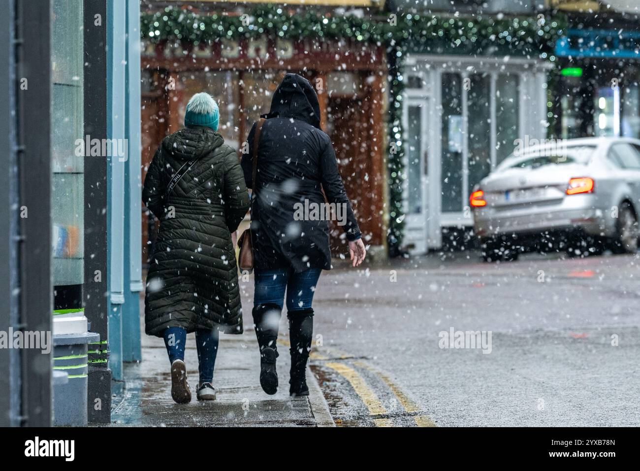 Forti nevicate a Skibbereen, West Cork, Irlanda. Foto Stock
