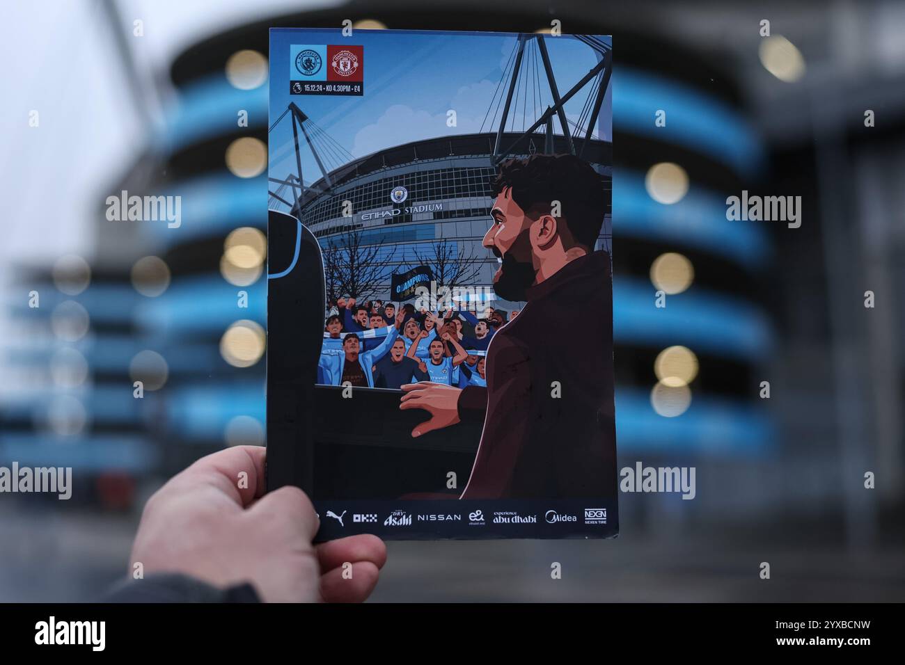 Manchester, Regno Unito. 15 dicembre 2024. Programma di oggi della partita durante la partita di Premier League Manchester City vs Manchester United all'Etihad Stadium, Manchester, Regno Unito, 15 dicembre 2024 (foto di Mark Cosgrove/News Images) a Manchester, Regno Unito il 12/15/2024. (Foto di Mark Cosgrove/News Images/Sipa USA) credito: SIPA USA/Alamy Live News Foto Stock