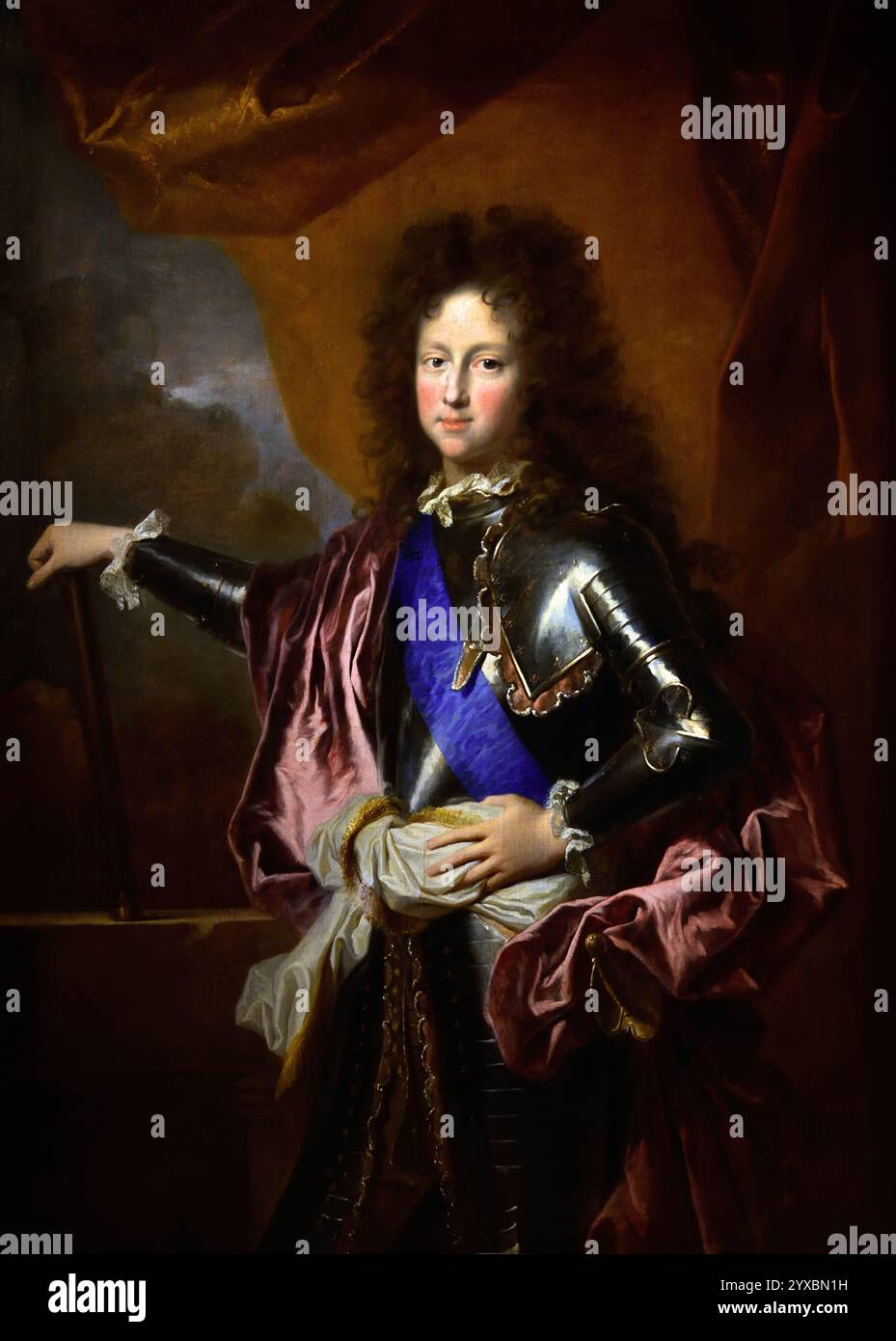 Ritratto di Philippe d'Orléans (1674-1723 DUC OF CHARTRES 1689 di Hyacinthe Rigaud (1659-1743) francese, Francia, Museo di Belle Arti, Hyacinthe Rigaud, Perpignan. Filippo II d'Orléans (Philippe Charles; 2 agosto 1674 – 2 dicembre 1723), fu un principe, soldato e statista francese che servì come reggente del Regno di Francia dal 1715 al 1723. Foto Stock