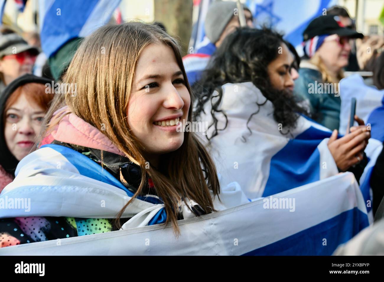 Protesta pro Israel, South Africa House, Trafalgar Square, Londra, Regno Unito Foto Stock