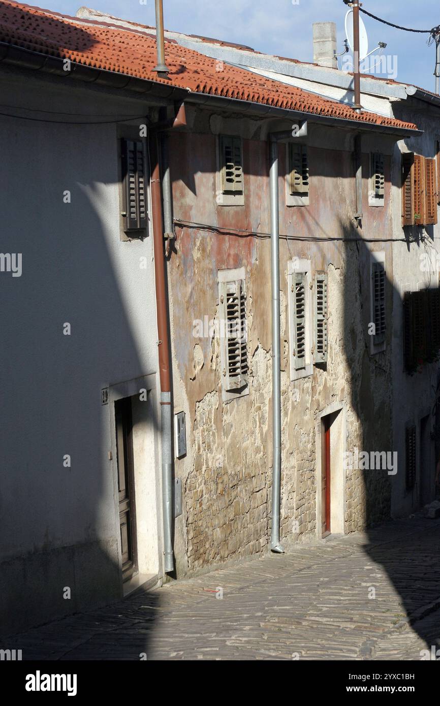 Strada di pietra a Motovun, Istria, Croazia Foto Stock