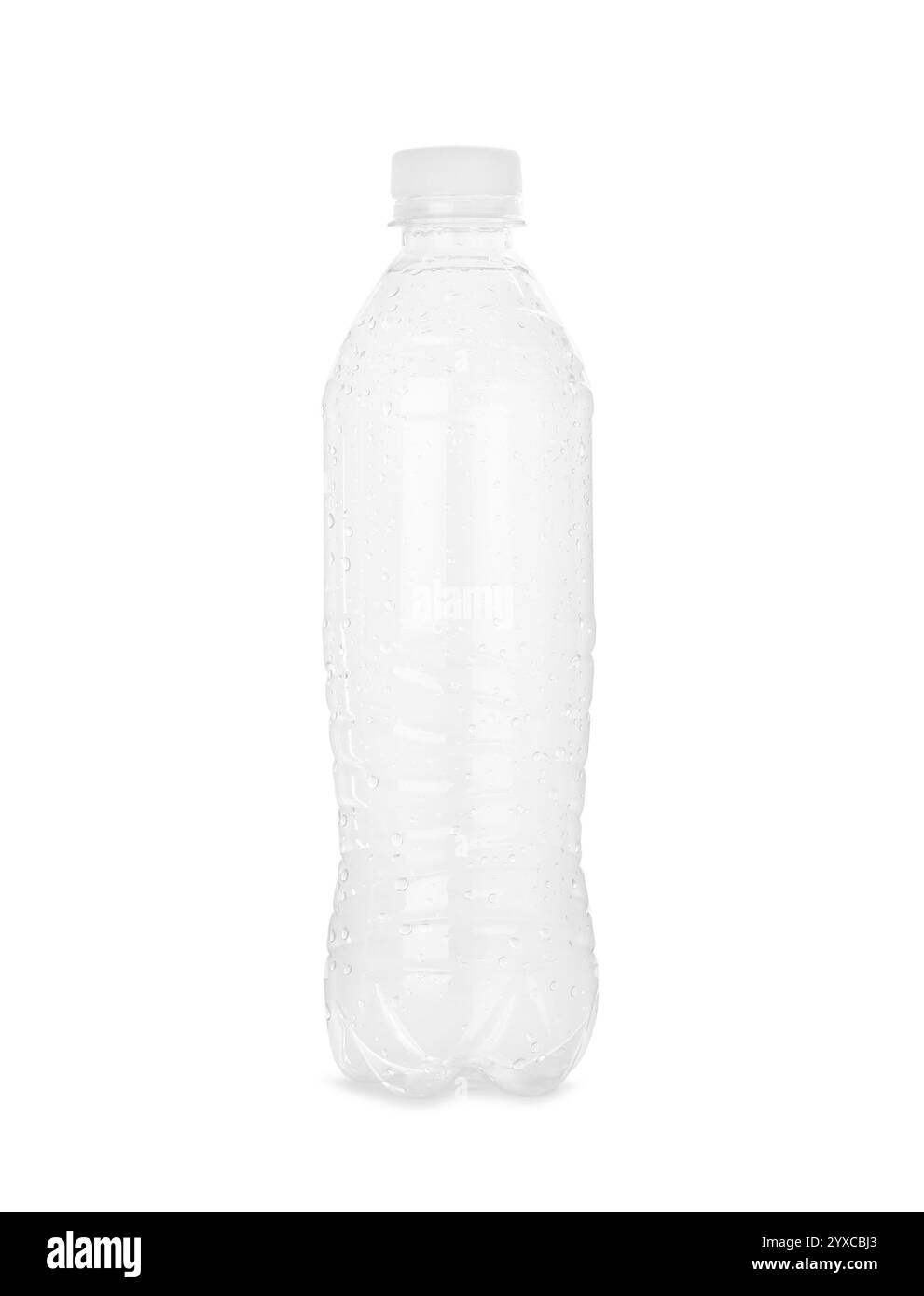 La bottiglia di plastica di acqua isolato su bianco Foto Stock