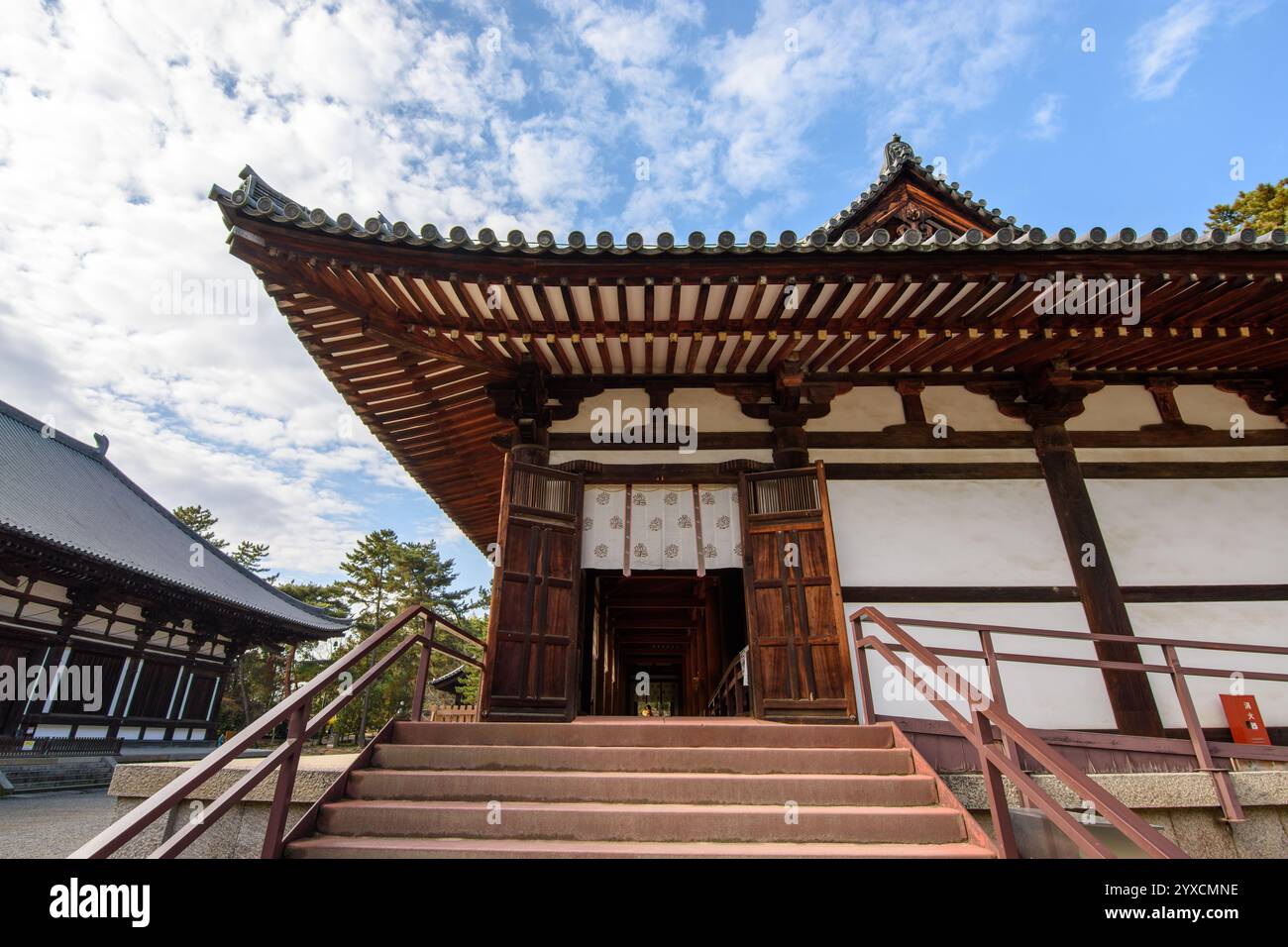 Antico tempio buddista Toshodai-ji fondato nel 759 d.C., dichiarato patrimonio dell'umanità dell'UNESCO a Nara, in Giappone Foto Stock