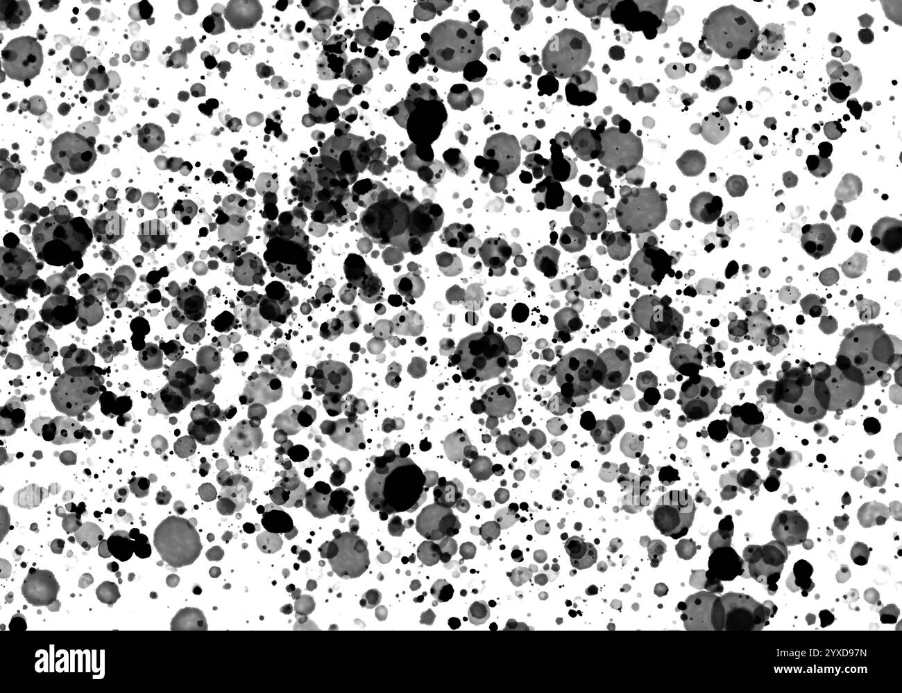 Inchiostro grunge spruzzi di vernice con sfondo trasparente Foto Stock