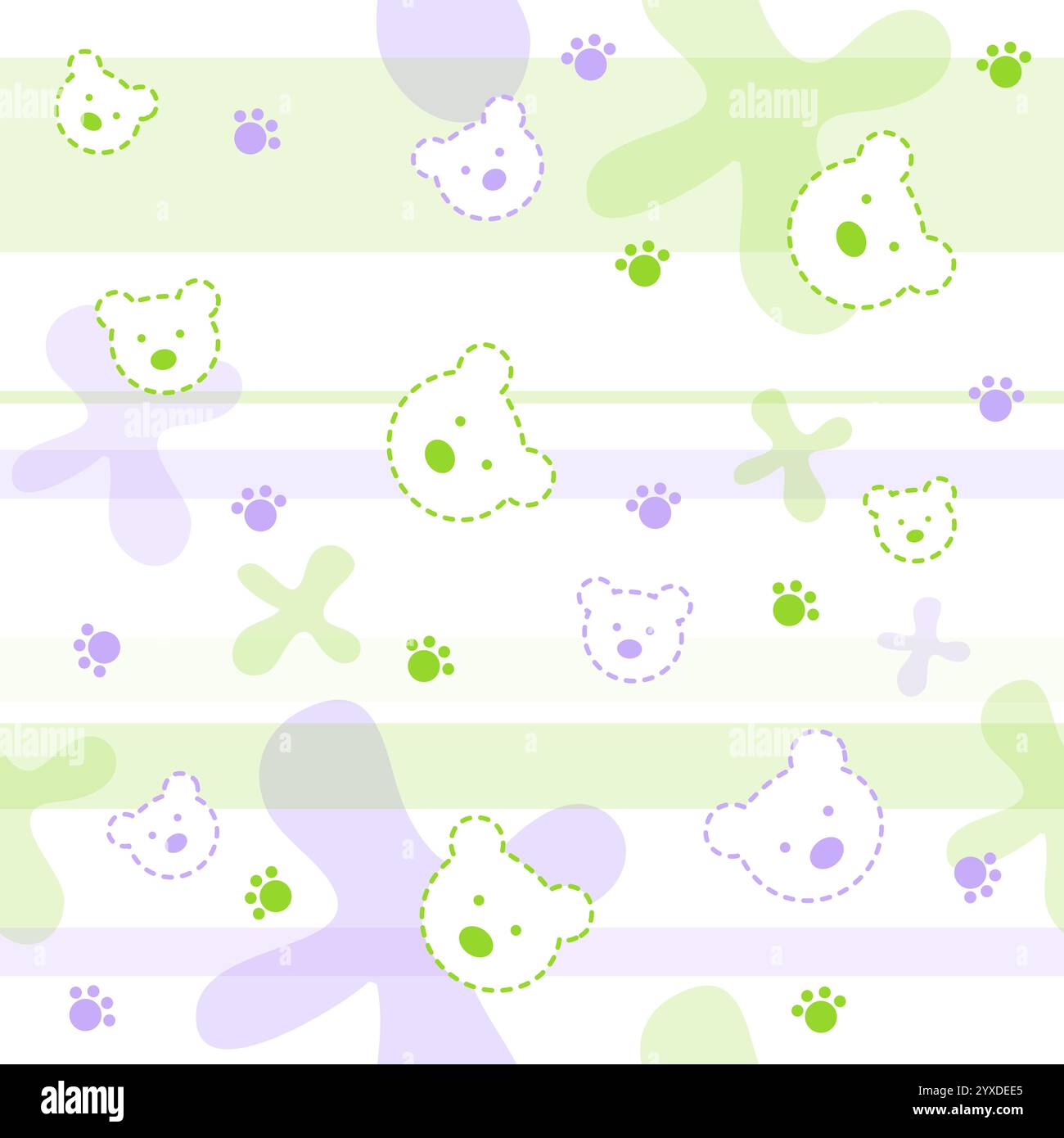 Motivo senza cuciture Teddy Bear Illustrazione Vettoriale