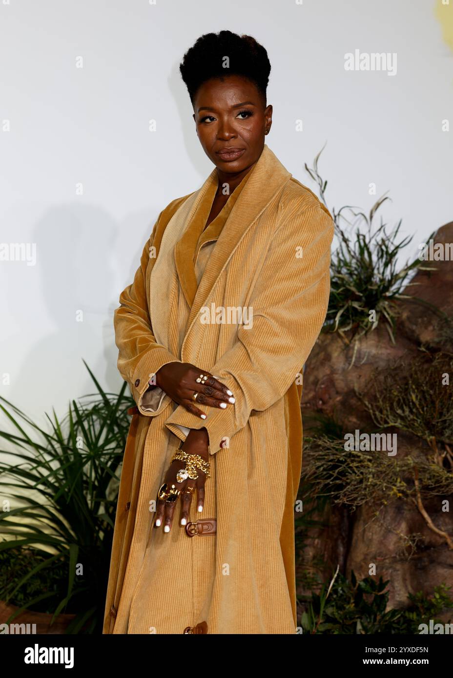 Londra, Regno Unito. 11 dicembre 2024. Folake Olowofoyeku partecipa alla Mufasa, la prima del Regno Unito del Re Leone al Cineworld in Leicester Square. (Foto di Cat Morley/SOPA Images/Sipa USA) credito: SIPA USA/Alamy Live News Foto Stock