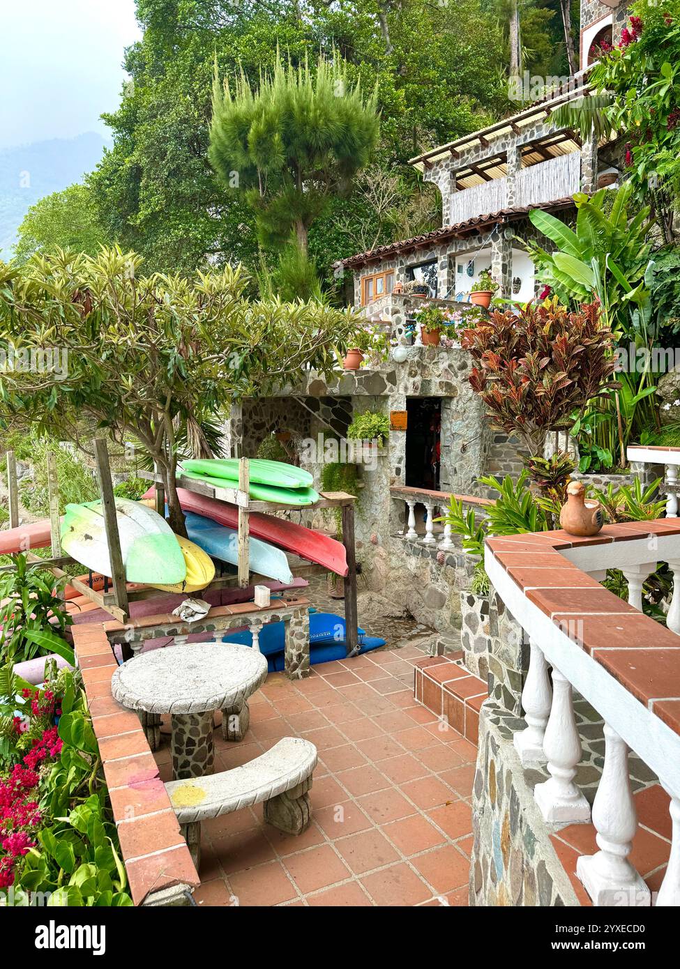 La Casa del Mundo, Lago Atitilan Guatemala Foto Stock