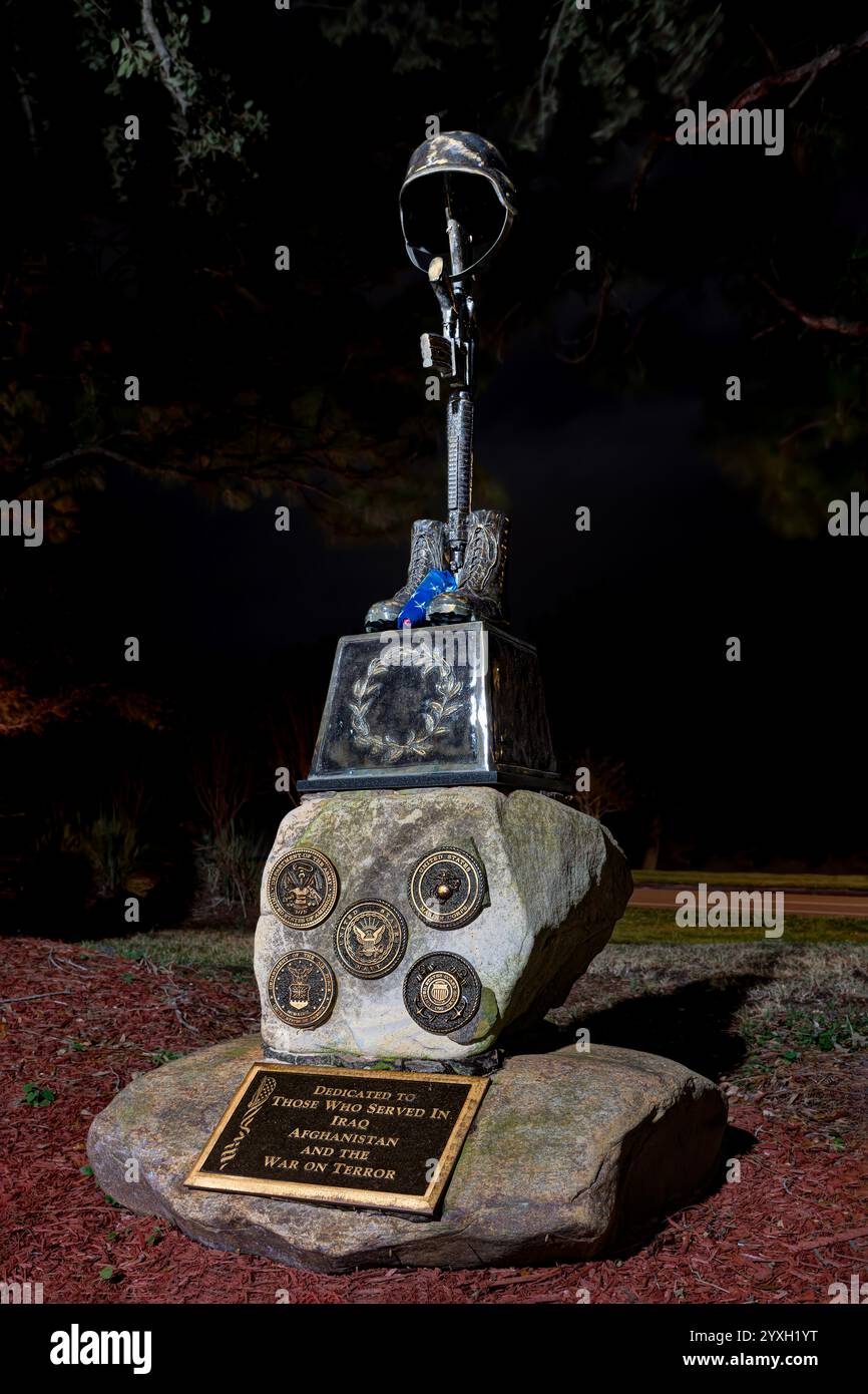 Veterans Memorial Park di notte. Port St. Lucie, Florida, Stati Uniti Foto Stock