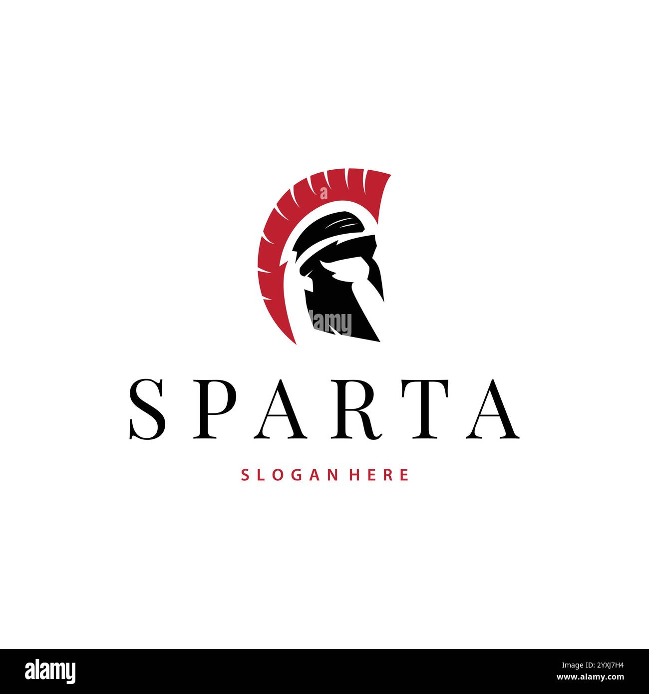 Spartan Logo silhouette Warrior Knight Soldier Greco, semplice minimalista elegante Design del marchio Illustrazione Vettoriale