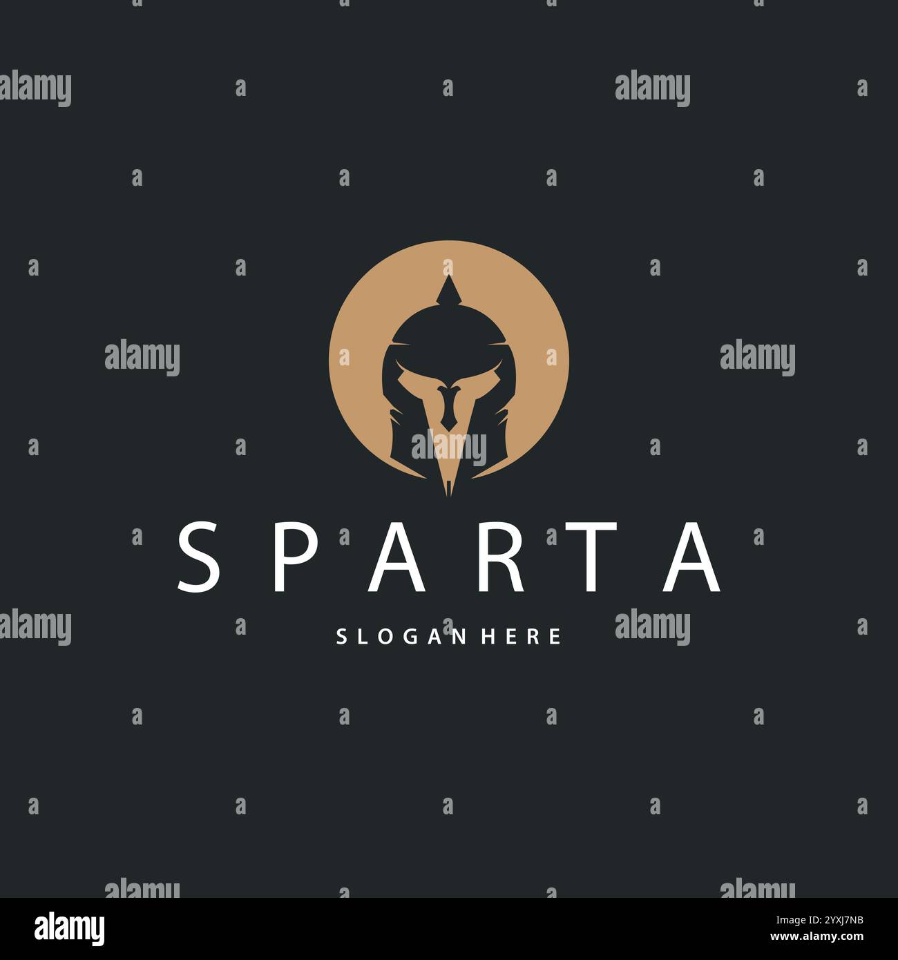 Spartan Logo silhouette Warrior Knight Soldier Greco, semplice minimalista elegante Design del marchio Illustrazione Vettoriale