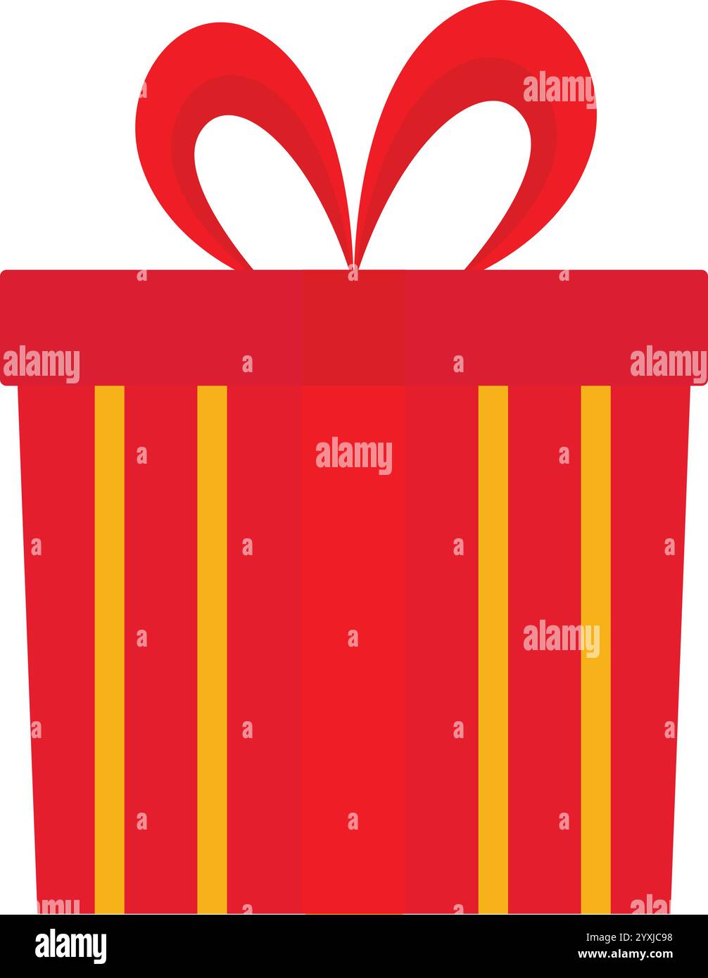 Icona della confezione regalo rossa, scatole regalo nere con nastro, confezione regalo con nastro rosso, scatola rossa Illustrazione Vettoriale