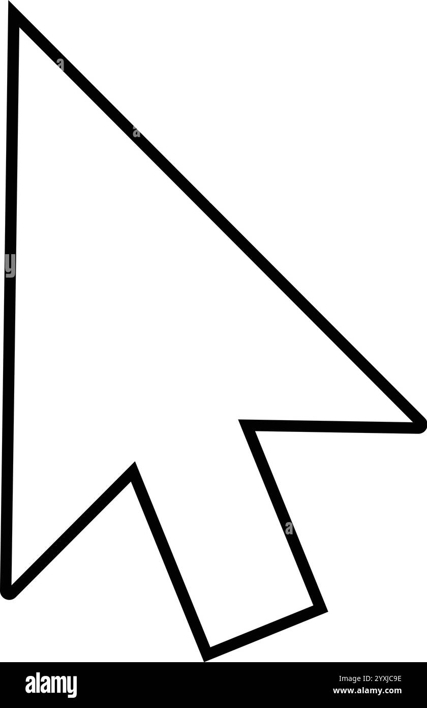 Fare clic sull'icona Freccia, sull'icona della freccia del puntatore, sul simbolo del cursore, sull'icona del clic, sul simbolo del puntatore del cursore Illustrazione Vettoriale