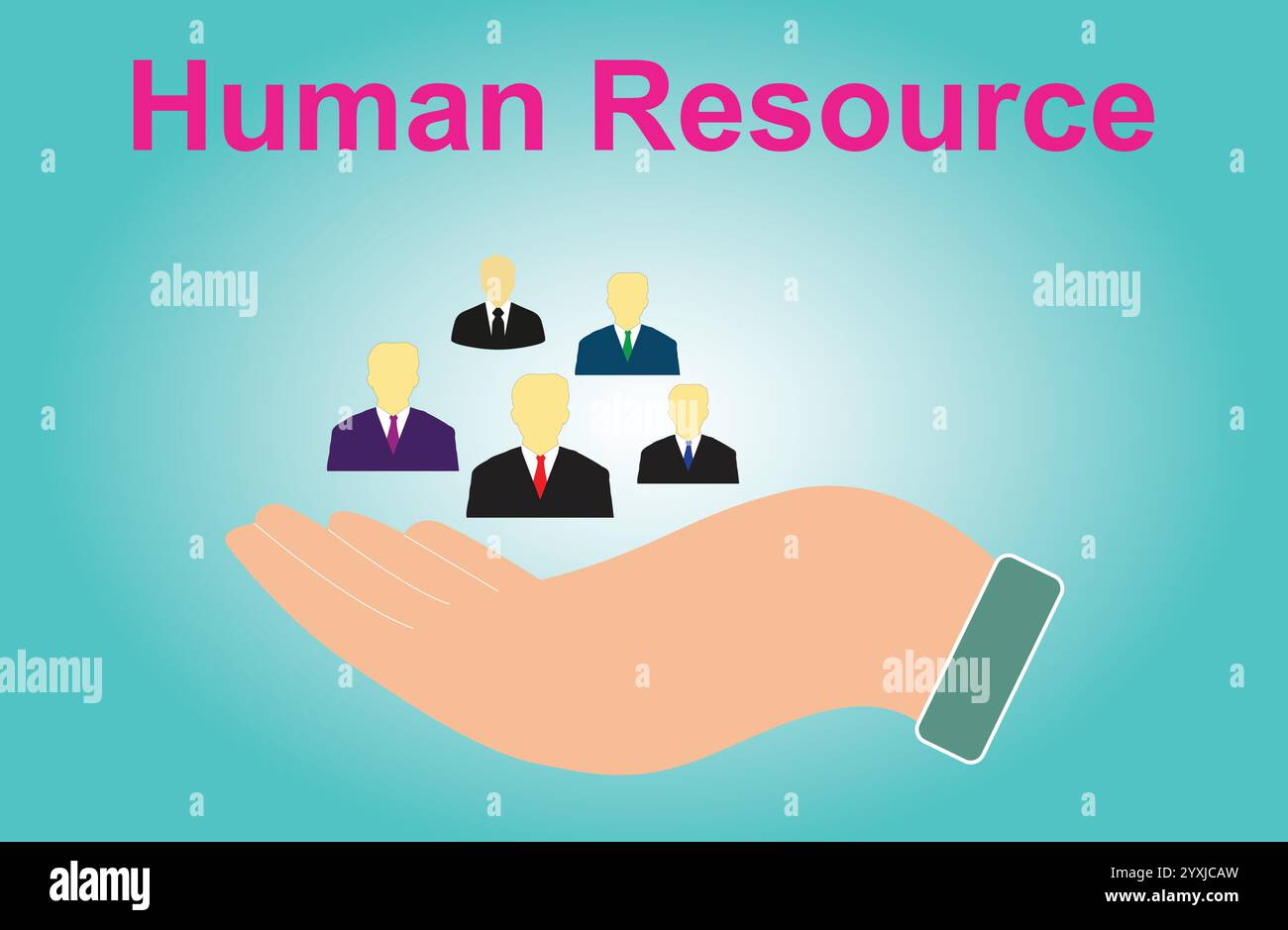 Icona risorse umane, cura del personale, assistenza umana, sfondo icona risorse umane, team risorse umane, icona assistenza clienti, icona lavoro di squadra, attenzione umana nella cura delle mani Illustrazione Vettoriale