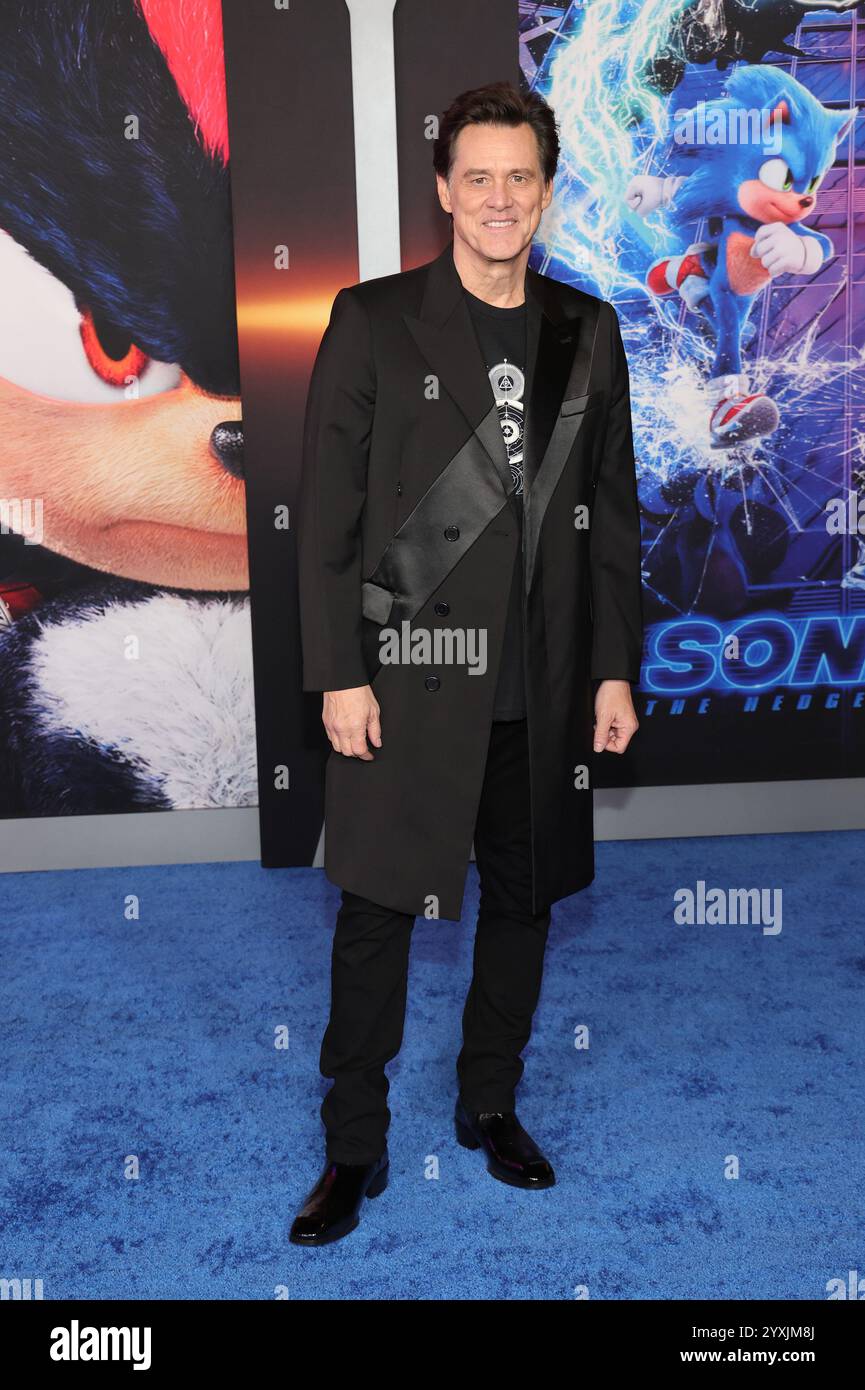 Hollywood, California, 16 dicembre 2024. Jim Carrey alla prima di Sonic the Hedgehog 3 al TCL Chinese Theatre di Holywood, California, il 16 dicembre 2024. Crediti: Faye Sadou/Media Punch/Alamy Live News Foto Stock