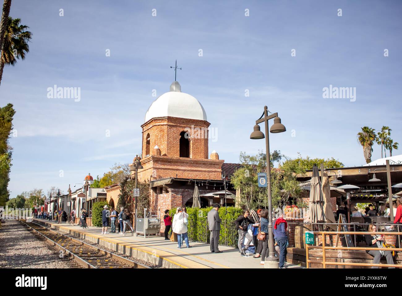 San Juan Capistrano, California, Stati Uniti - 03-29-2019: Una vista del deposito storico della stazione ferroviaria. Foto Stock