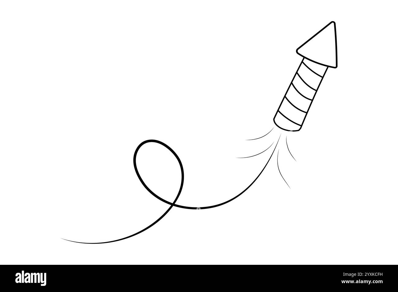 Fuochi d'artificio e razzo, un violino di saluto con esplosioni, luci ed esplosioni natalizie in stile doodle. Scintille disegnate a mano, firecracker su sfondo bianco. Festa, celebrazioni, evento. Illustrazione vettoriale Illustrazione Vettoriale