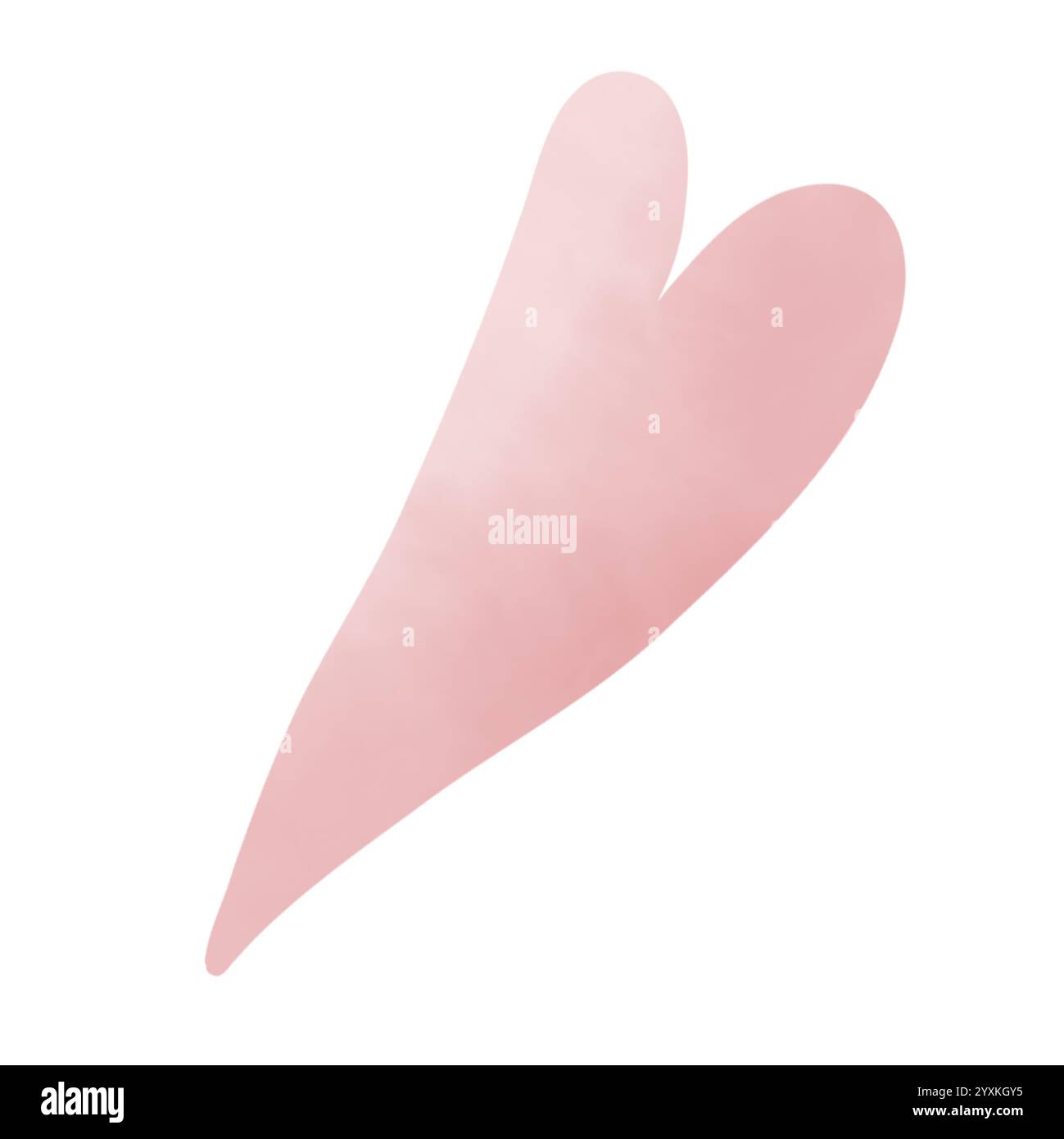 Elemento isolato con clip art ad acquerello a forma di cuore per il giorno di San Valentino o di compleanno Foto Stock