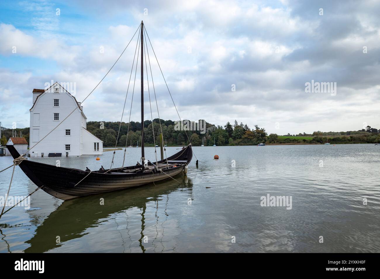 Lungomare allagato Woodbridge Suffolk Foto Stock