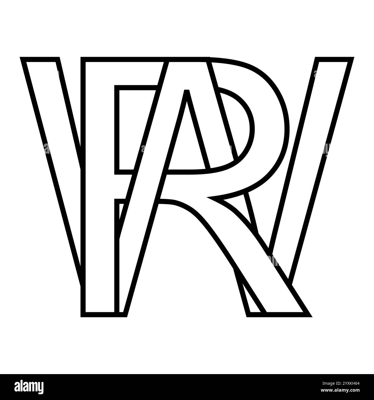 Simbolo logo chiave rw, icona doppia logotipo r W Illustrazione Vettoriale