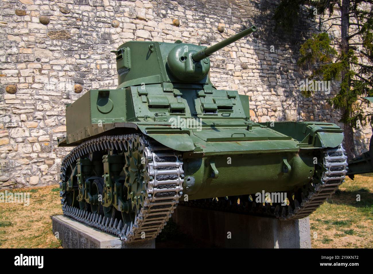M3A1 Stuart mk III serbatoio leggero USA nel Kalemegdan, la fortezza di Belgrado in Serbia Foto Stock