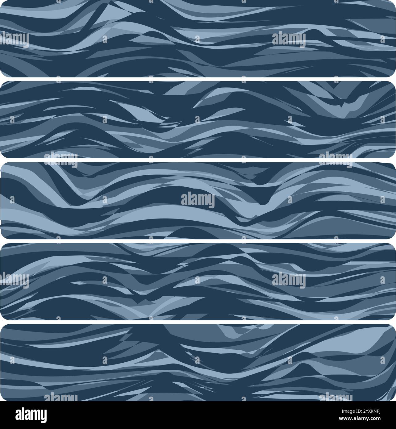 Cinque tavole di legno. Struttura in legno astratto vettoriale con design piatto. Illustrazione Vettoriale