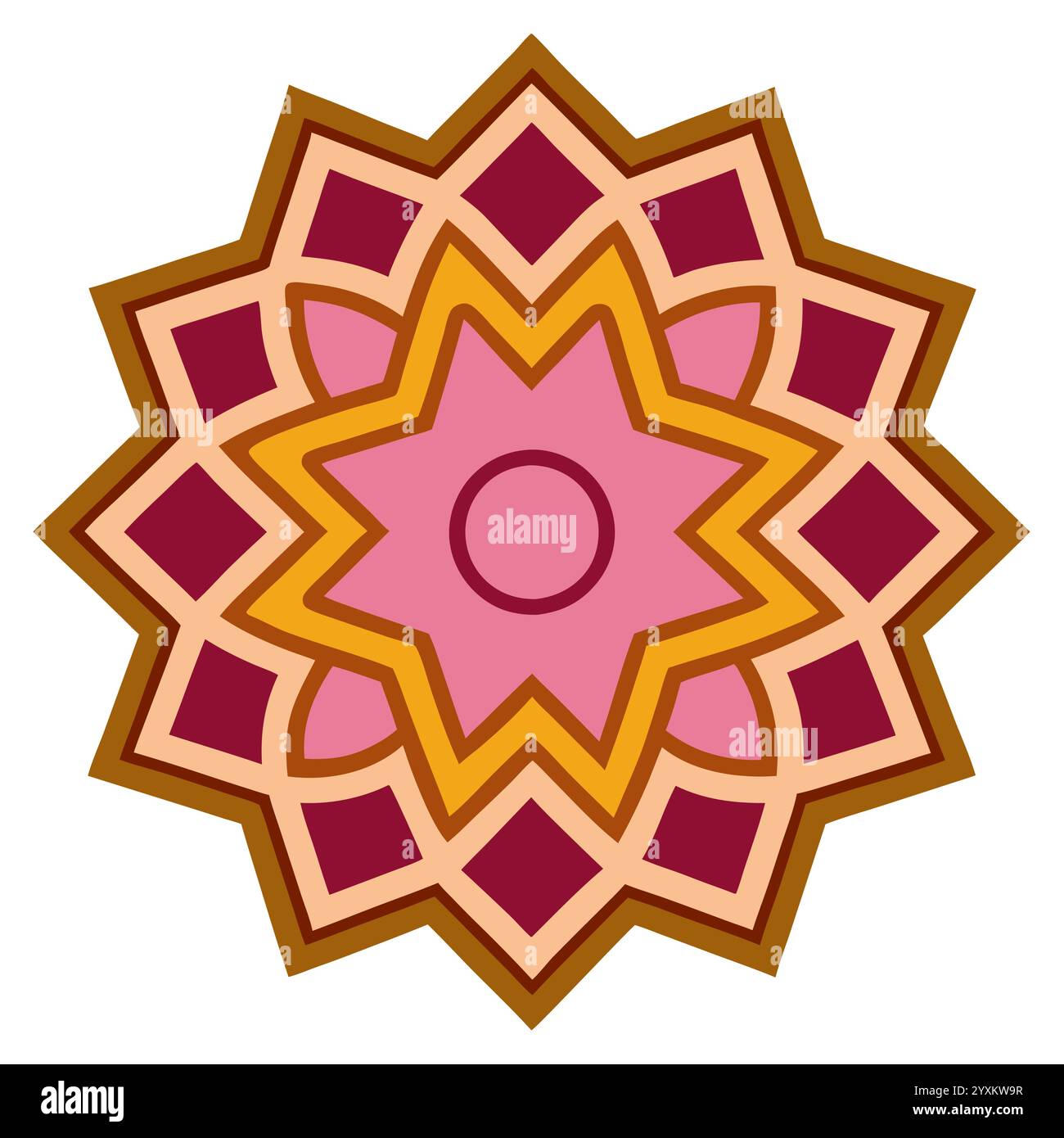 Splendido motivo geometrico islamico - elegante design a stella araba per l'arredamento della casa, l'arte digitale e la stampa Illustrazione Vettoriale