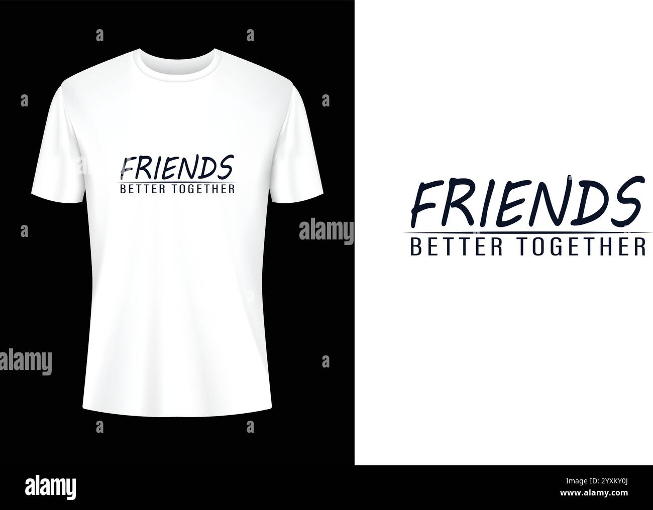 Gli amici stanno meglio insieme il design della t-shirt Friendship Day Illustrazione Vettoriale