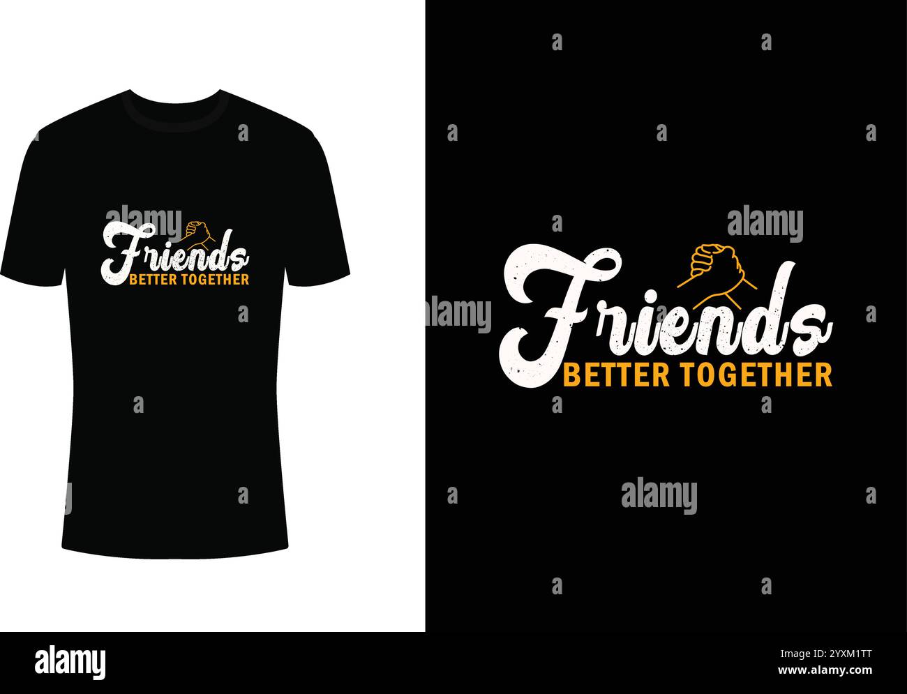 Gli amici stanno meglio insieme il design della t-shirt Friendship Day Illustrazione Vettoriale