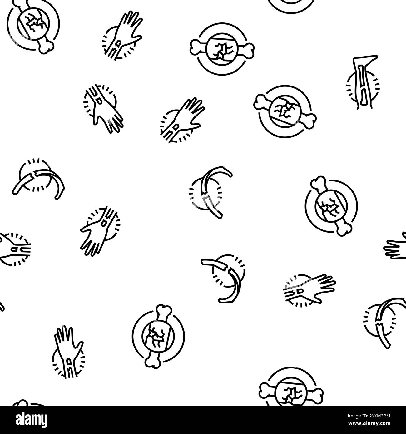 lesione da frattura osso rompere il vettore del pattern senza cuciture Illustrazione Vettoriale