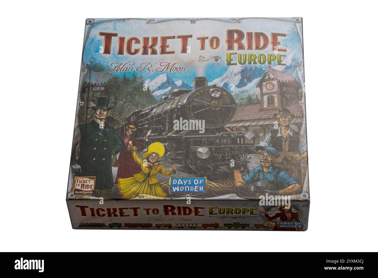 Biglietto per il gioco da tavolo Ride Europe isolato su sfondo bianco Foto Stock