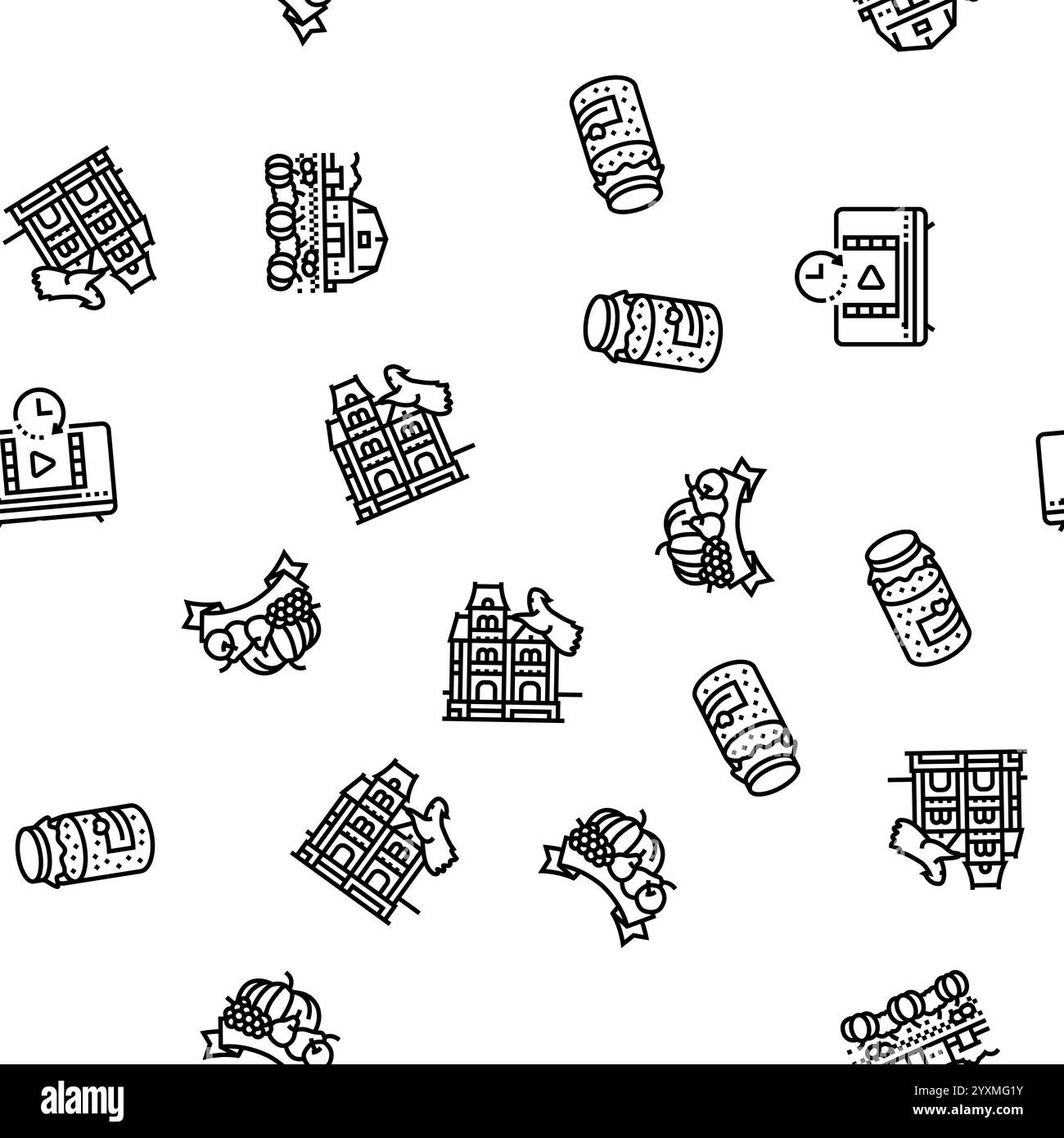 autunno trascorri del tempo con un vettore di pattern senza cuciture Illustrazione Vettoriale