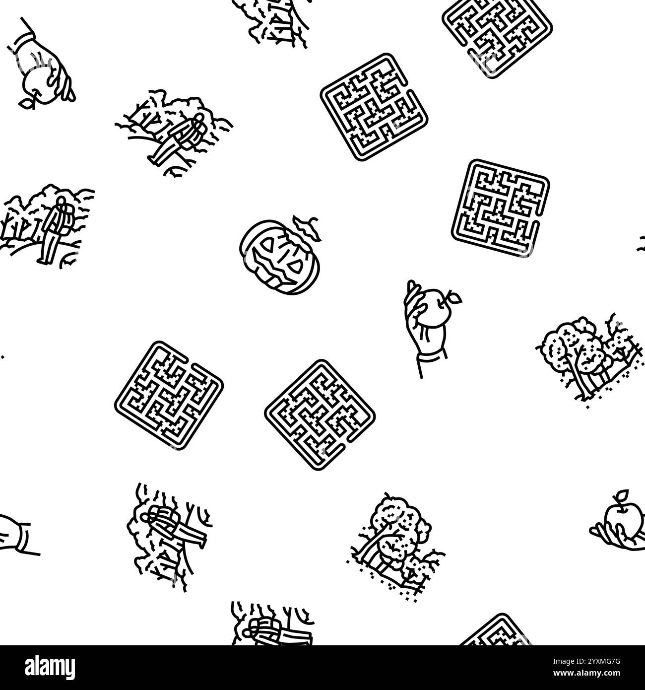 autunno trascorri del tempo con un vettore di pattern senza cuciture Illustrazione Vettoriale