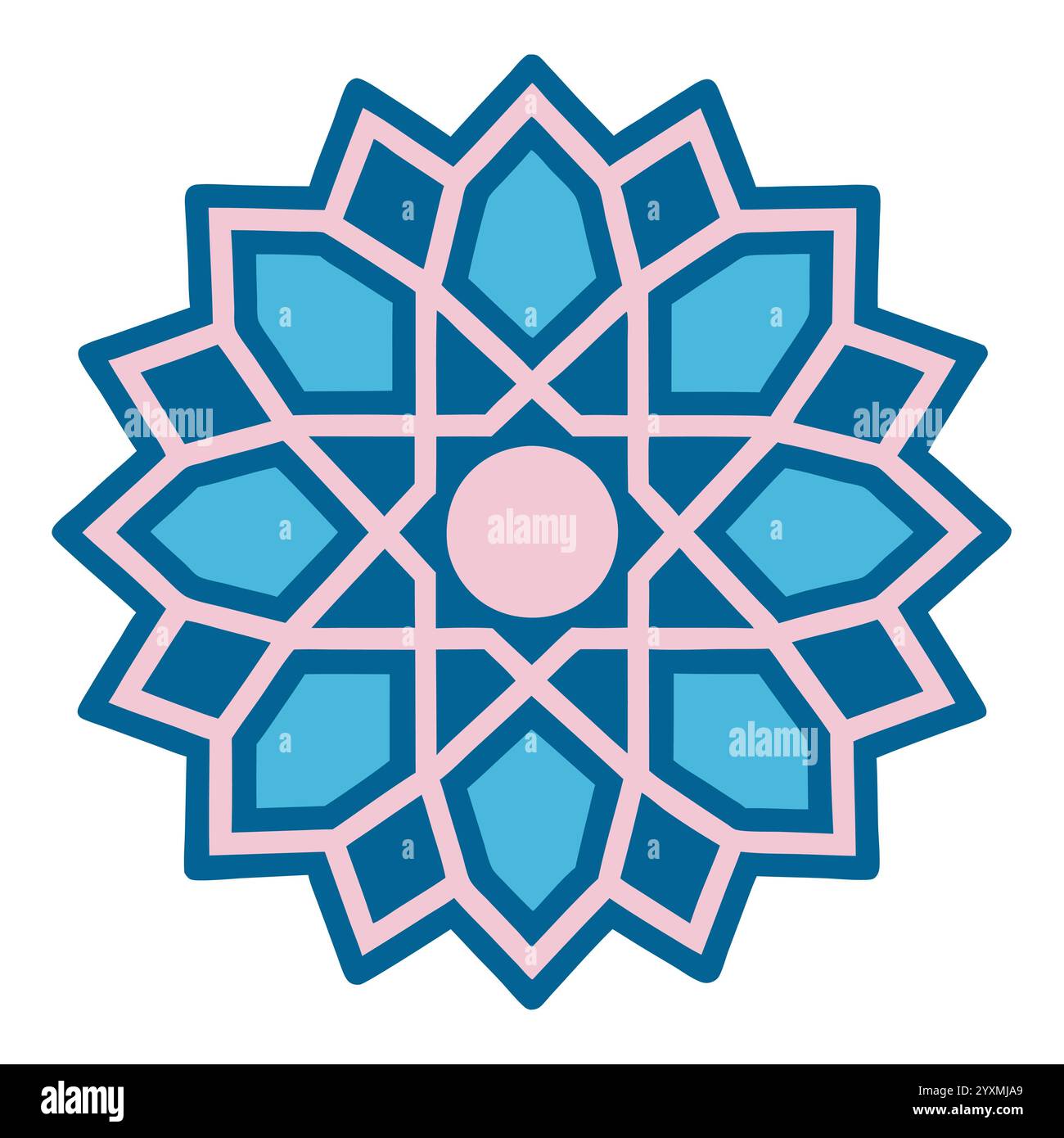 Splendido motivo geometrico islamico - elegante design a stella araba per l'arredamento della casa, l'arte digitale e la stampa Illustrazione Vettoriale