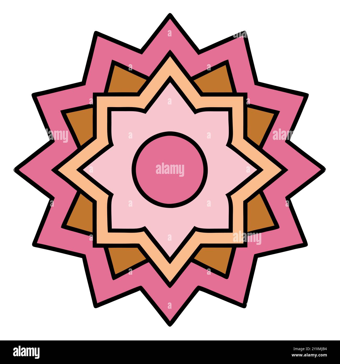 Splendido motivo geometrico islamico - elegante design a stella araba per l'arredamento della casa, l'arte digitale e la stampa Illustrazione Vettoriale