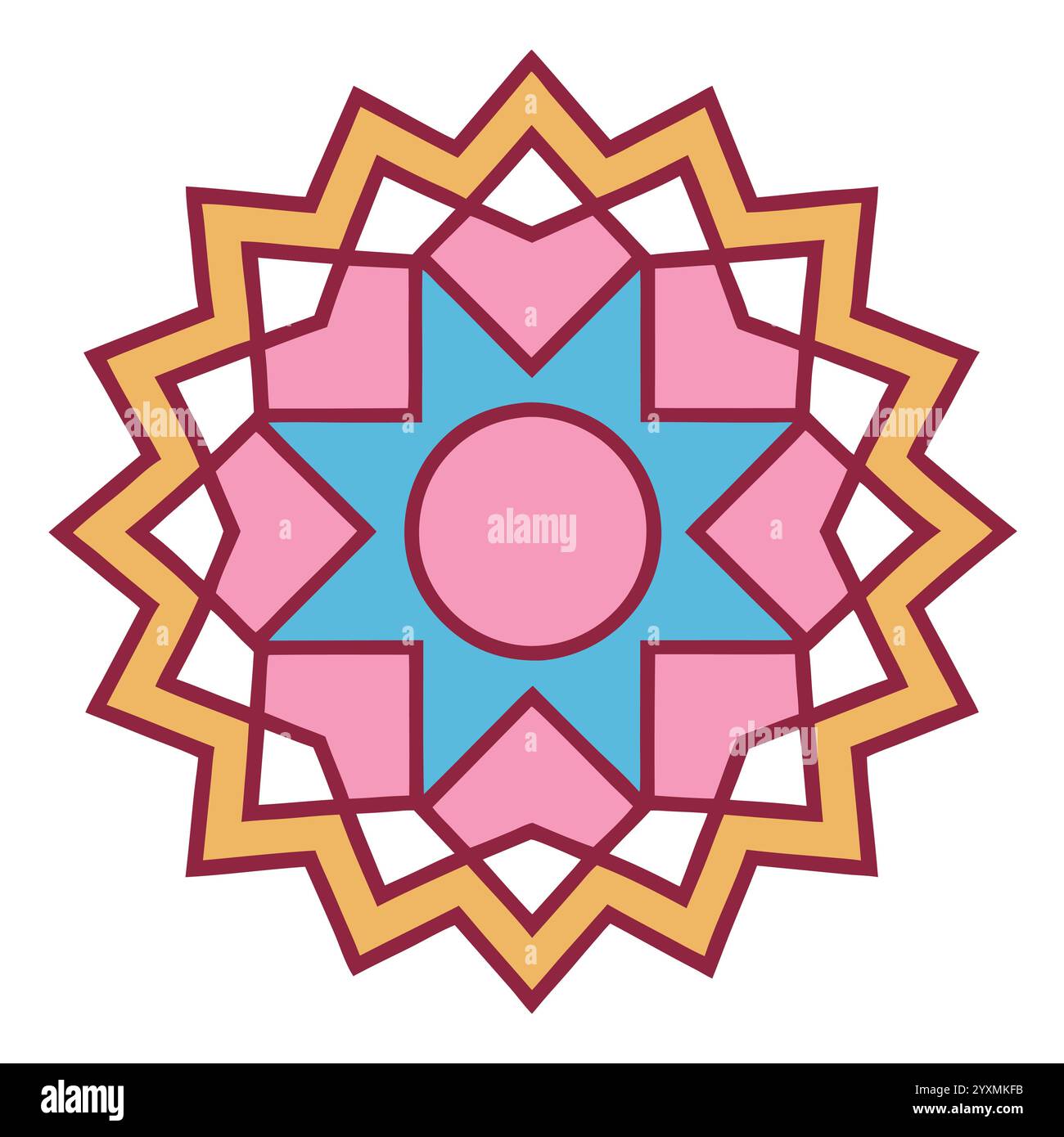 Splendido motivo geometrico islamico - elegante design a stella araba per l'arredamento della casa, l'arte digitale e la stampa Illustrazione Vettoriale