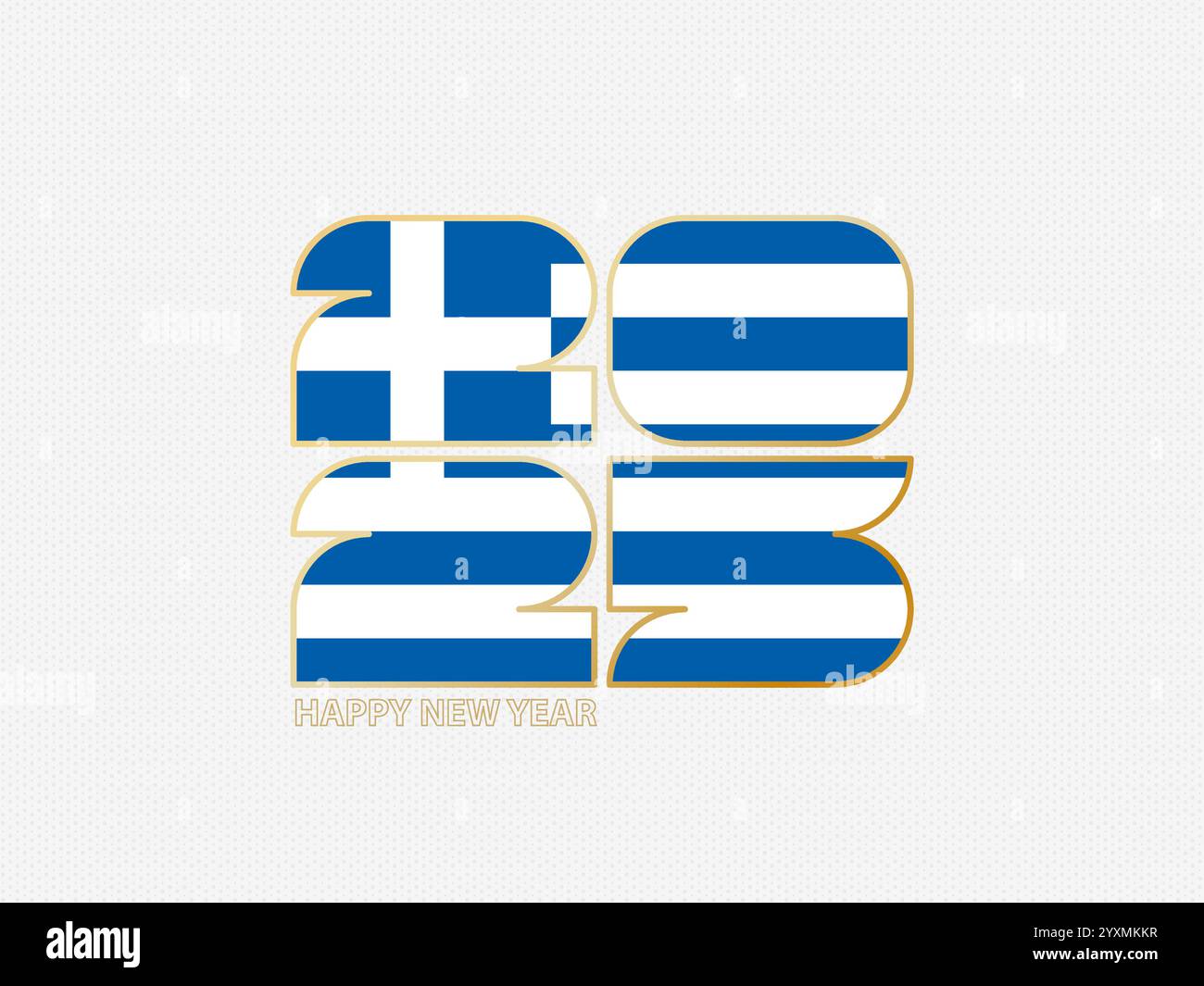 Numeri astratti 2025 con bandiera della Grecia. Illustrazione vettoriale. Illustrazione Vettoriale
