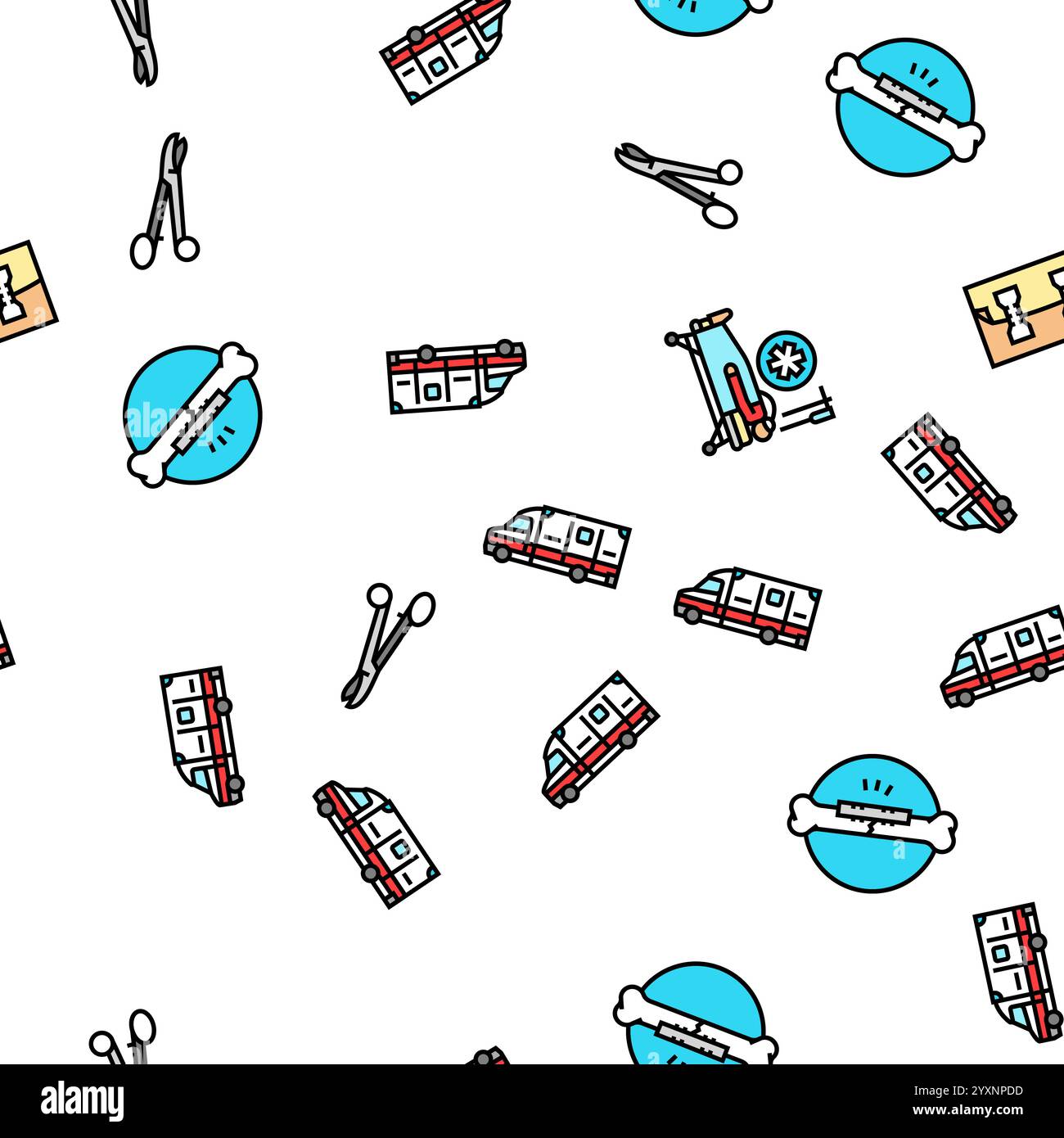 lesione da frattura osso rompere il vettore del pattern senza cuciture Illustrazione Vettoriale