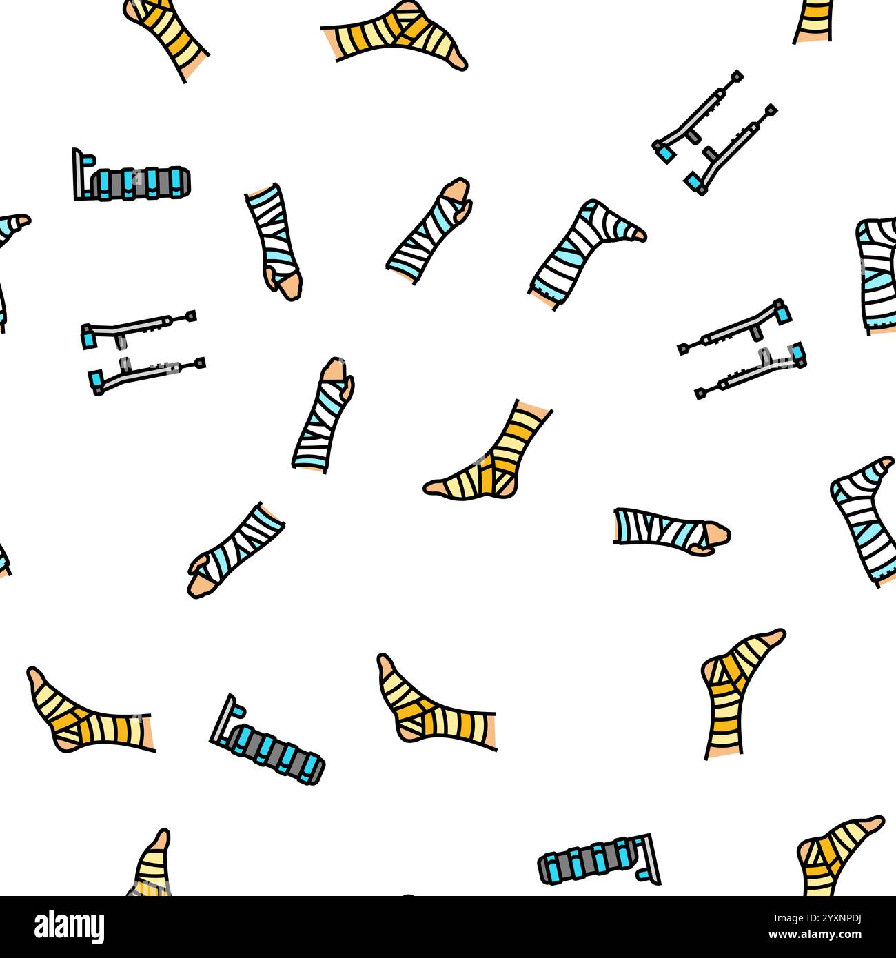 lesione da frattura osso rompere il vettore del pattern senza cuciture Illustrazione Vettoriale