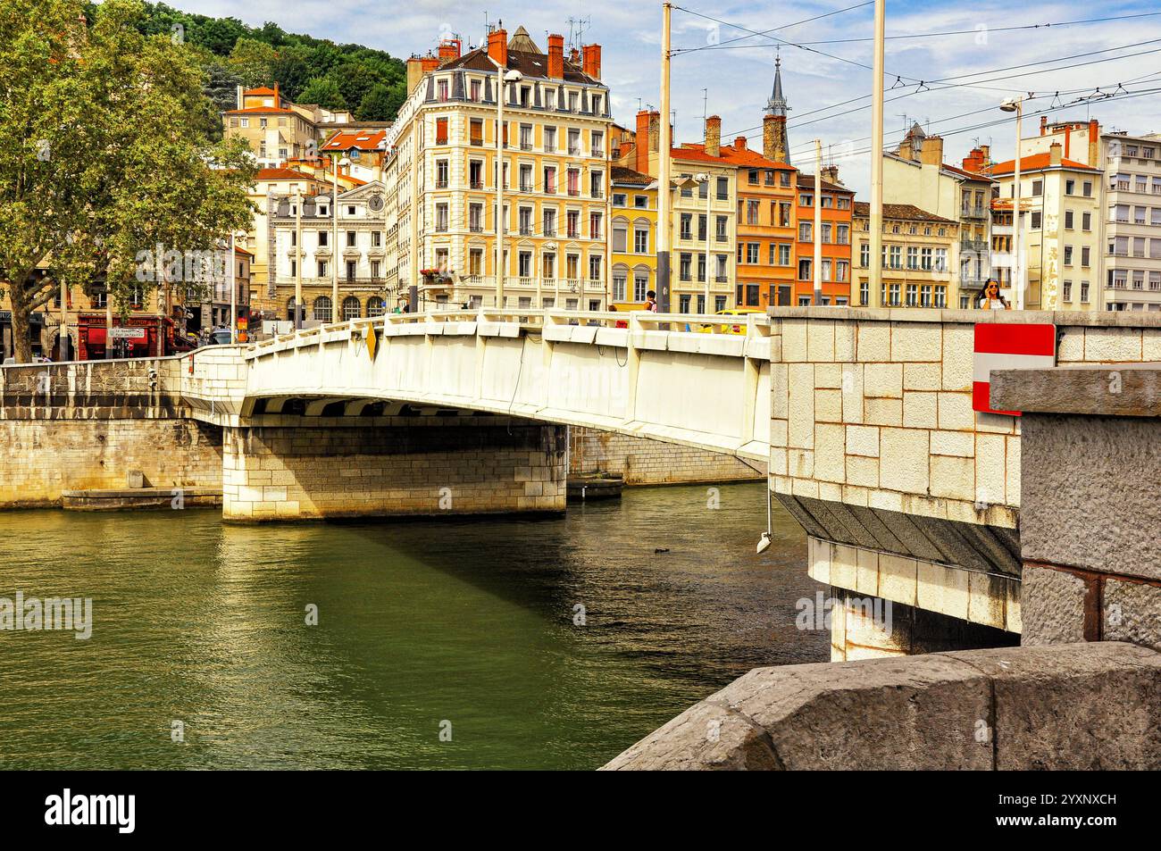 Lione, Una splendida città di Ponti: Ponte Feuillee sul fiume Saône Foto Stock