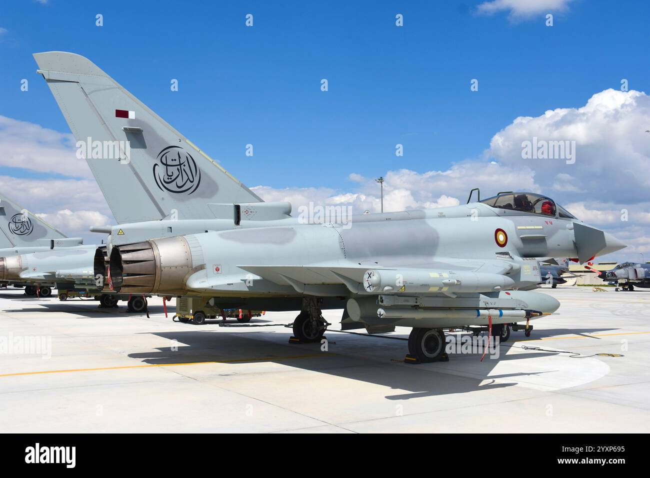 Qatar Emiri Air Force EF2000 Typhoon sulla rampa della Konya Air base, Turchia. Foto Stock